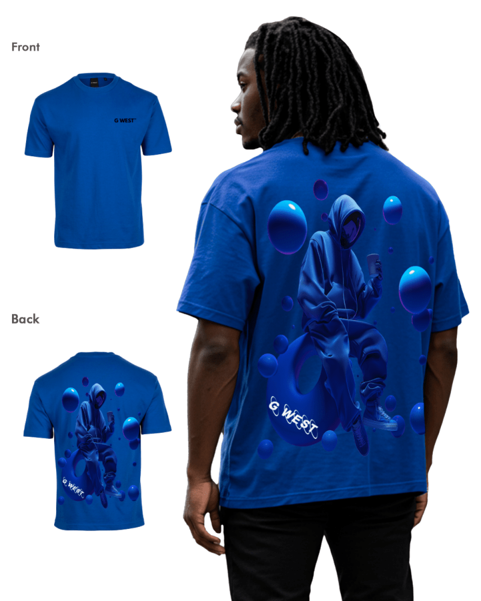 G West Mens Oversized Blue Man Tee - G West