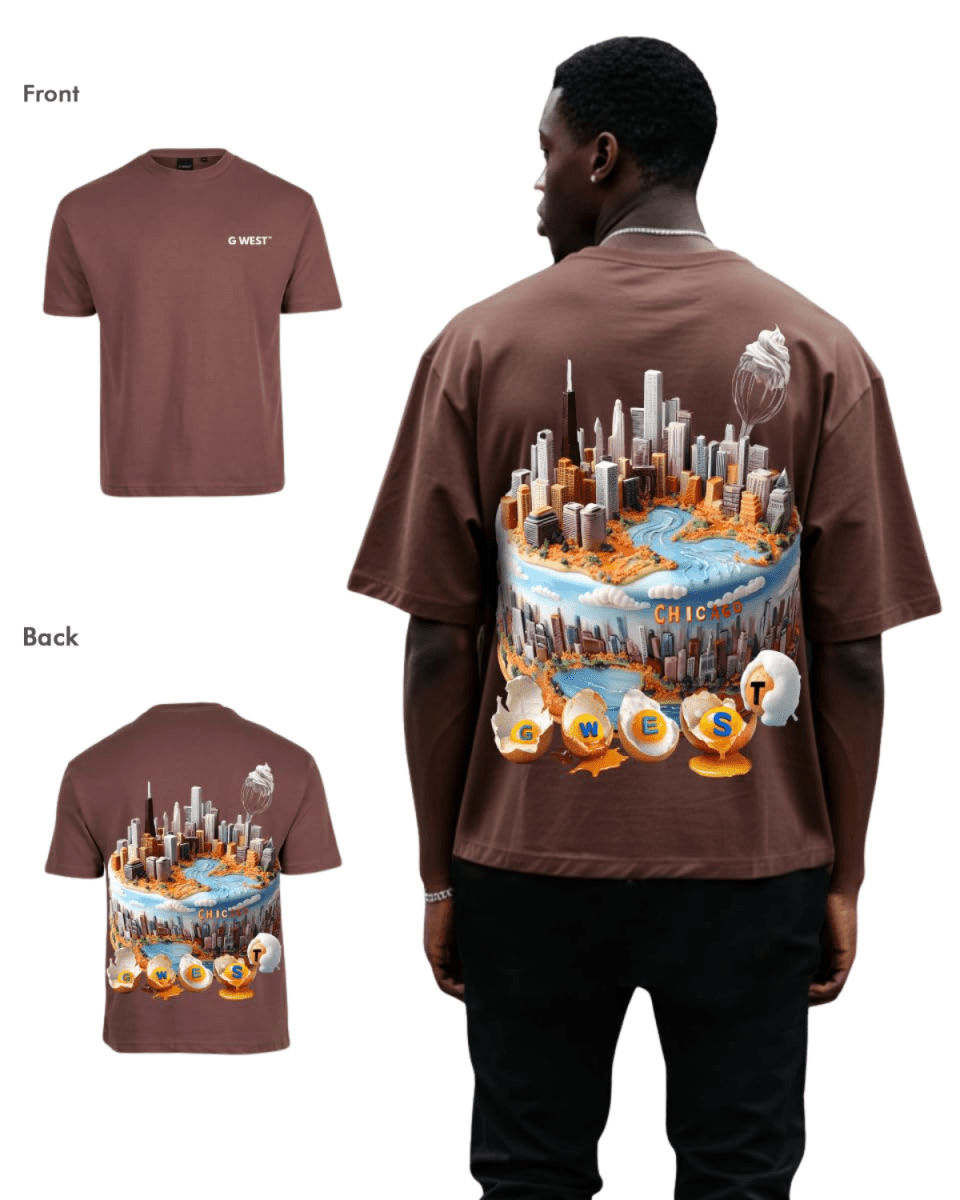 G West Mens Oversized Chicago Cake Tee - G West
