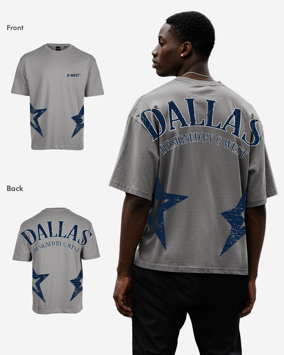 G West Mens Oversized Dallas Logo Tee - G West