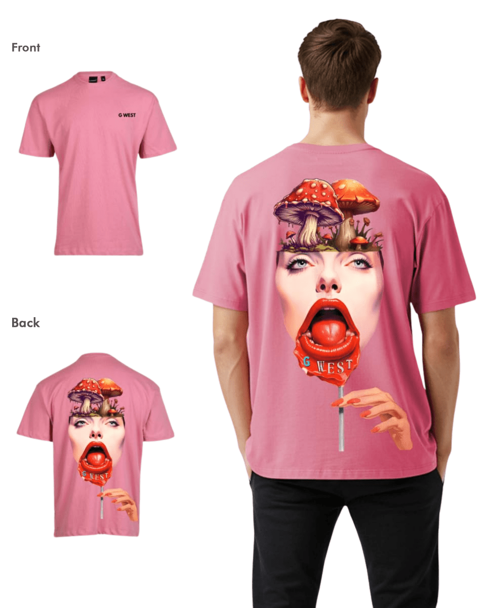G West Mens Oversized Lollipop Mushroom Oversized Tee - G West