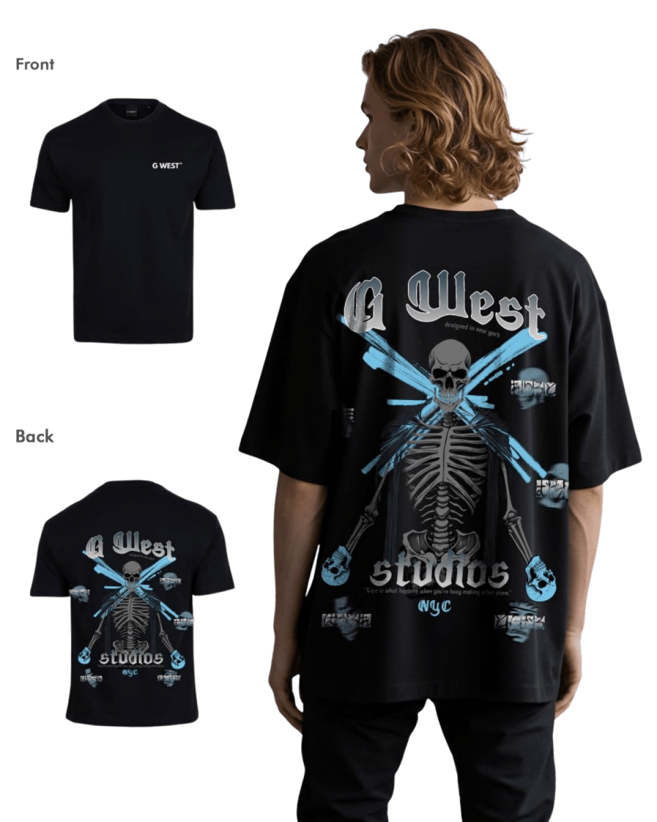 G West Mens Oversized Skull Tee - G West