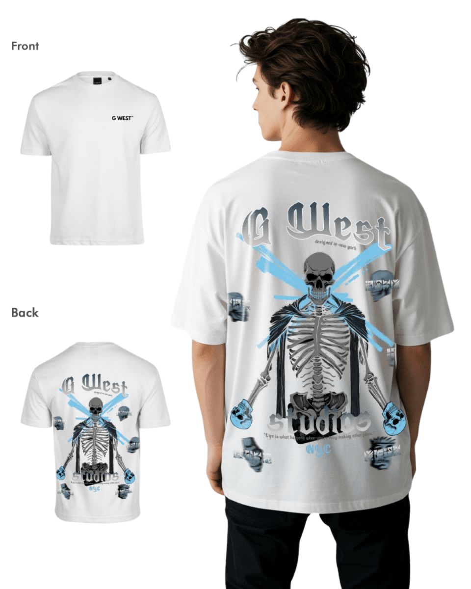 G West Mens Oversized Skull Tee - G West