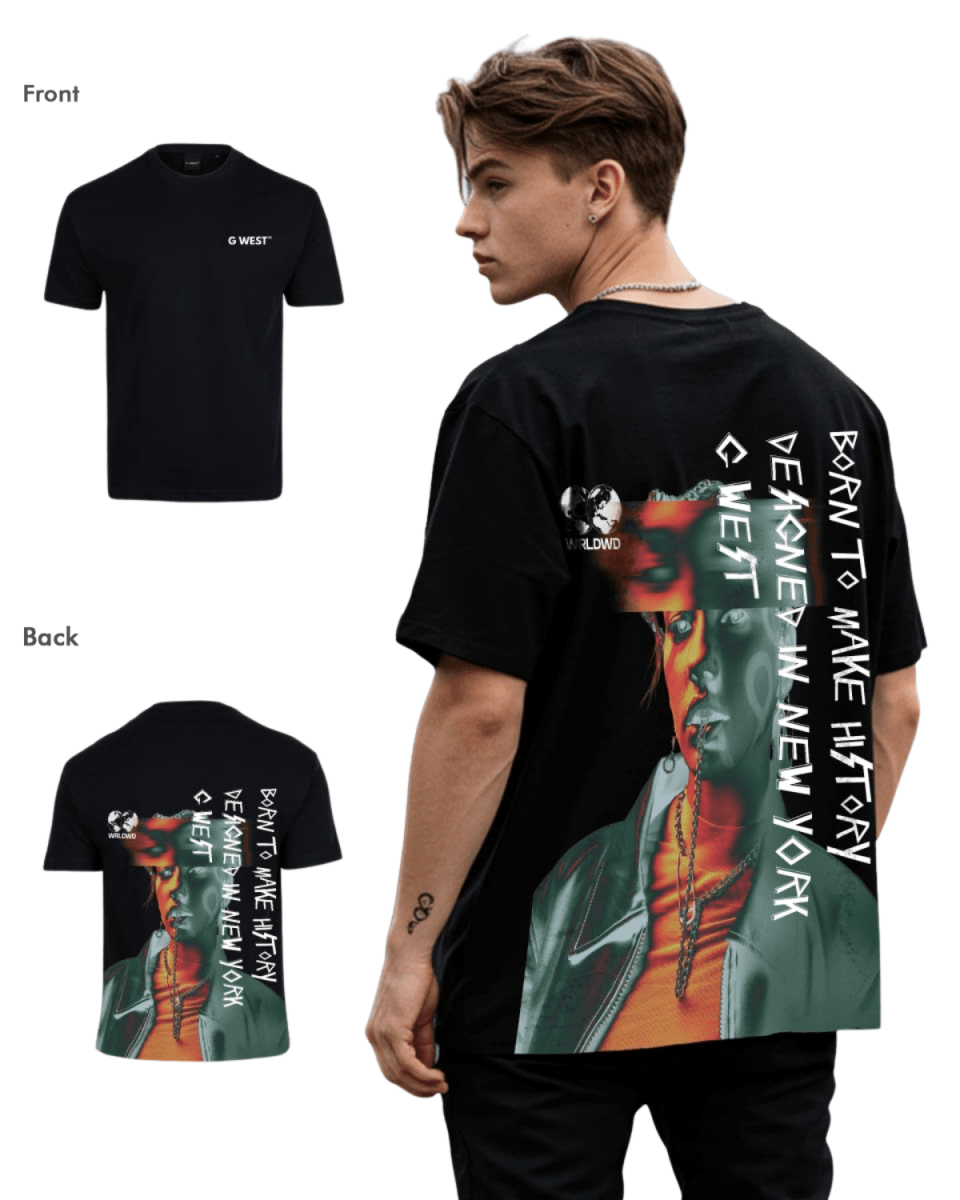 G West Mens Oversized World Wide Chain Tee - G West