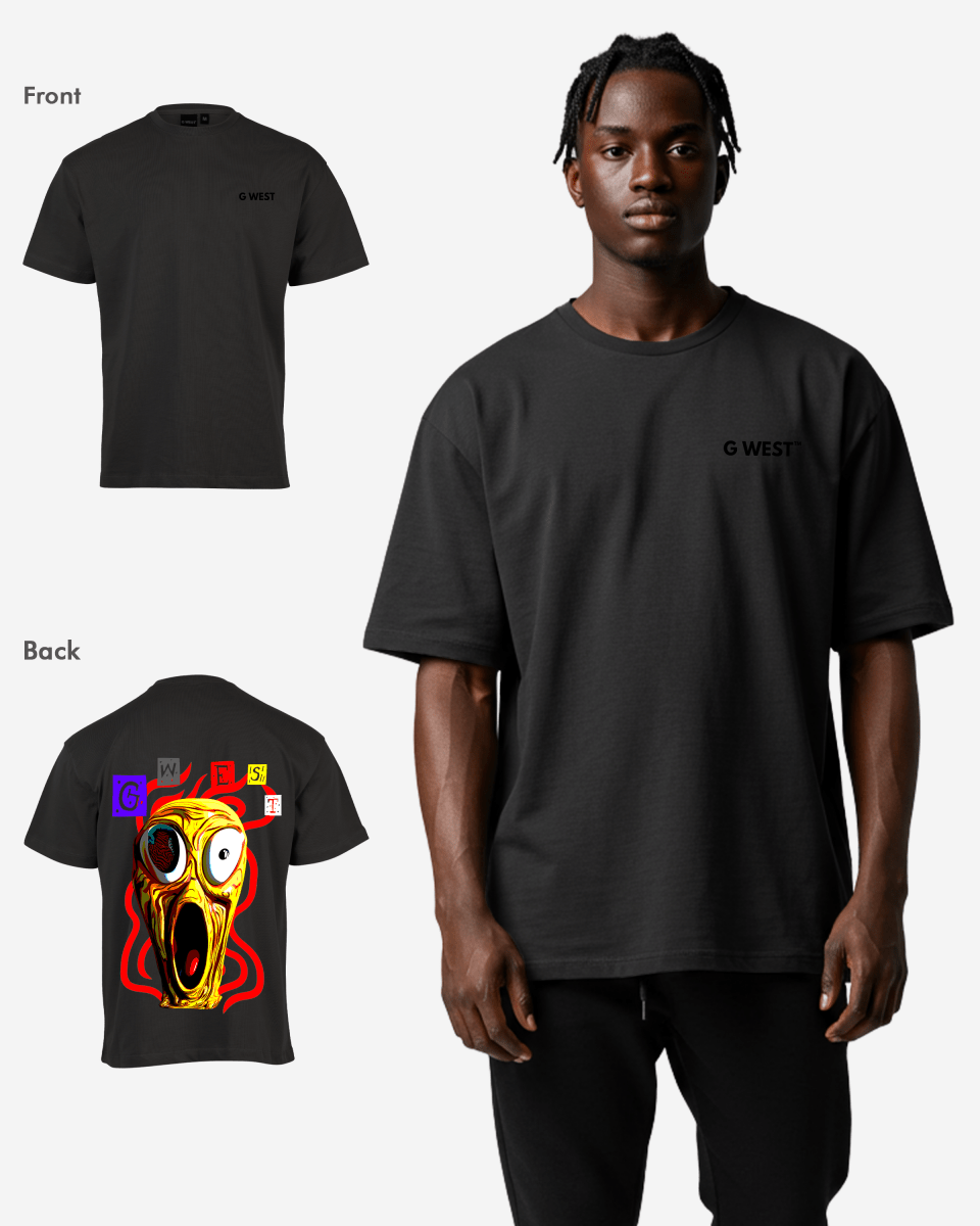 G West Mens Oversized Yellow Face Life Style Tee - G West