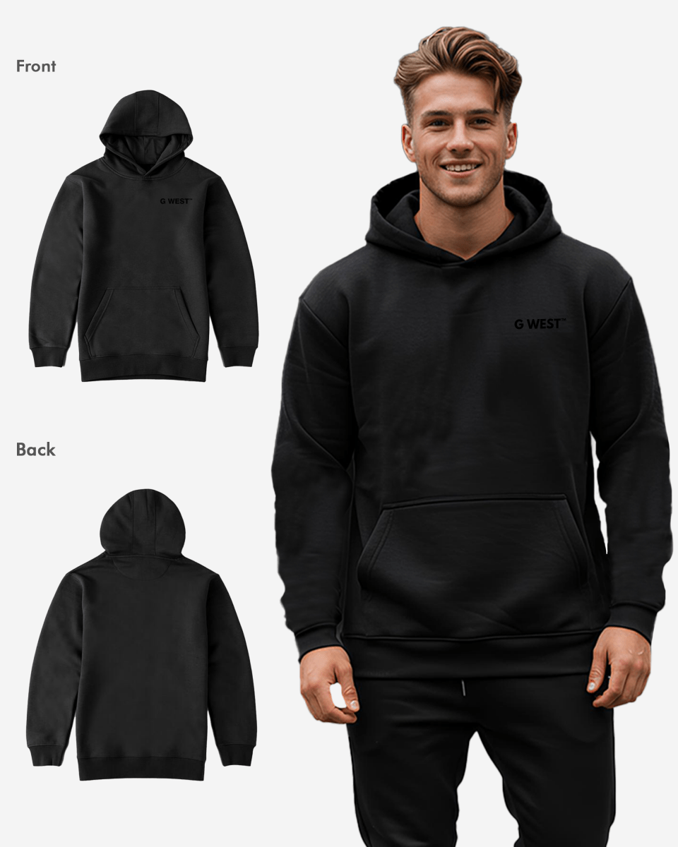 G WEST MENS PULLOVER HOODIE WITH LOGO : GWHDL7002 - 13 COLORS - G West