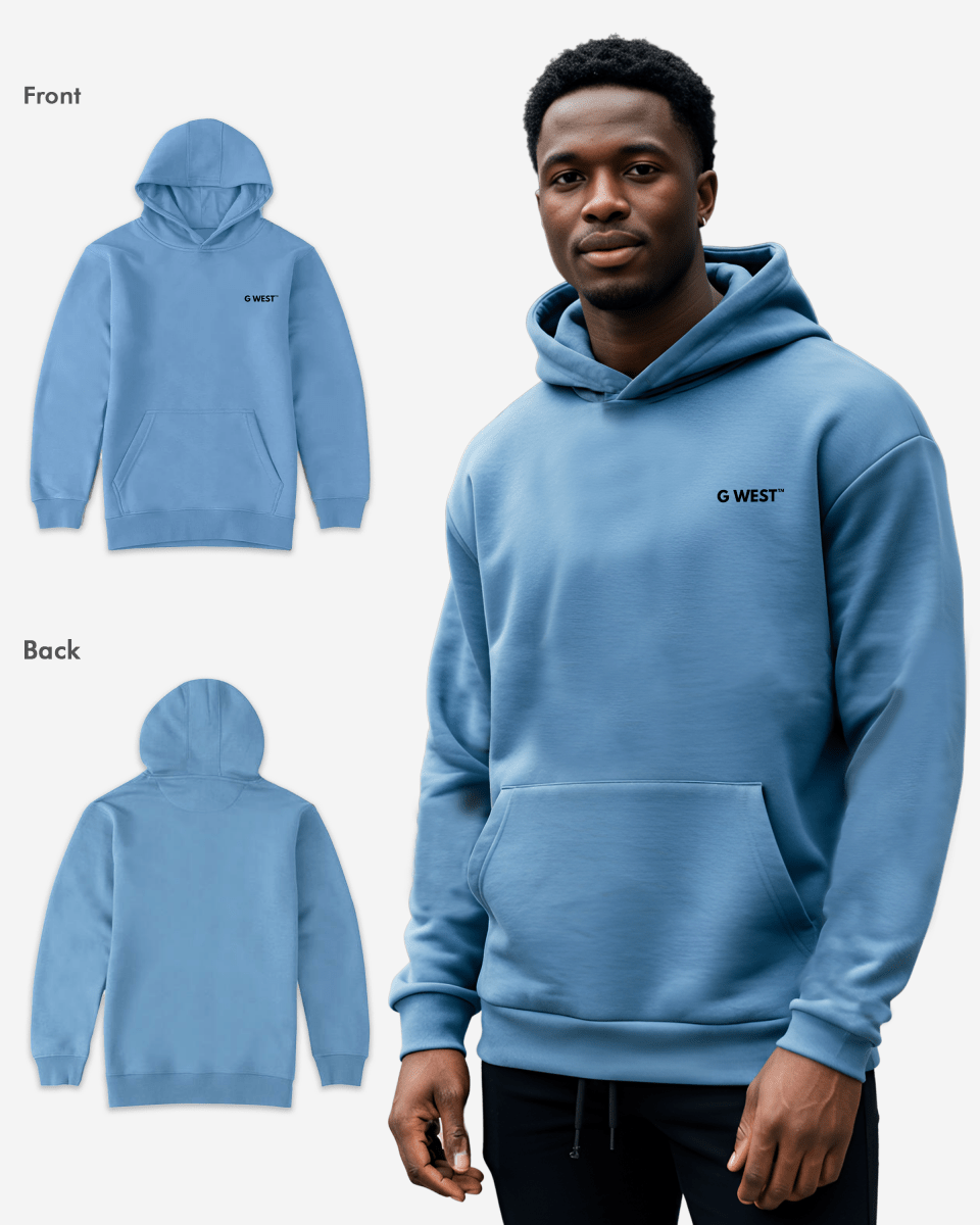 G WEST MENS PULLOVER HOODIE WITH LOGO : GWHDL7002 - 13 COLORS - G West