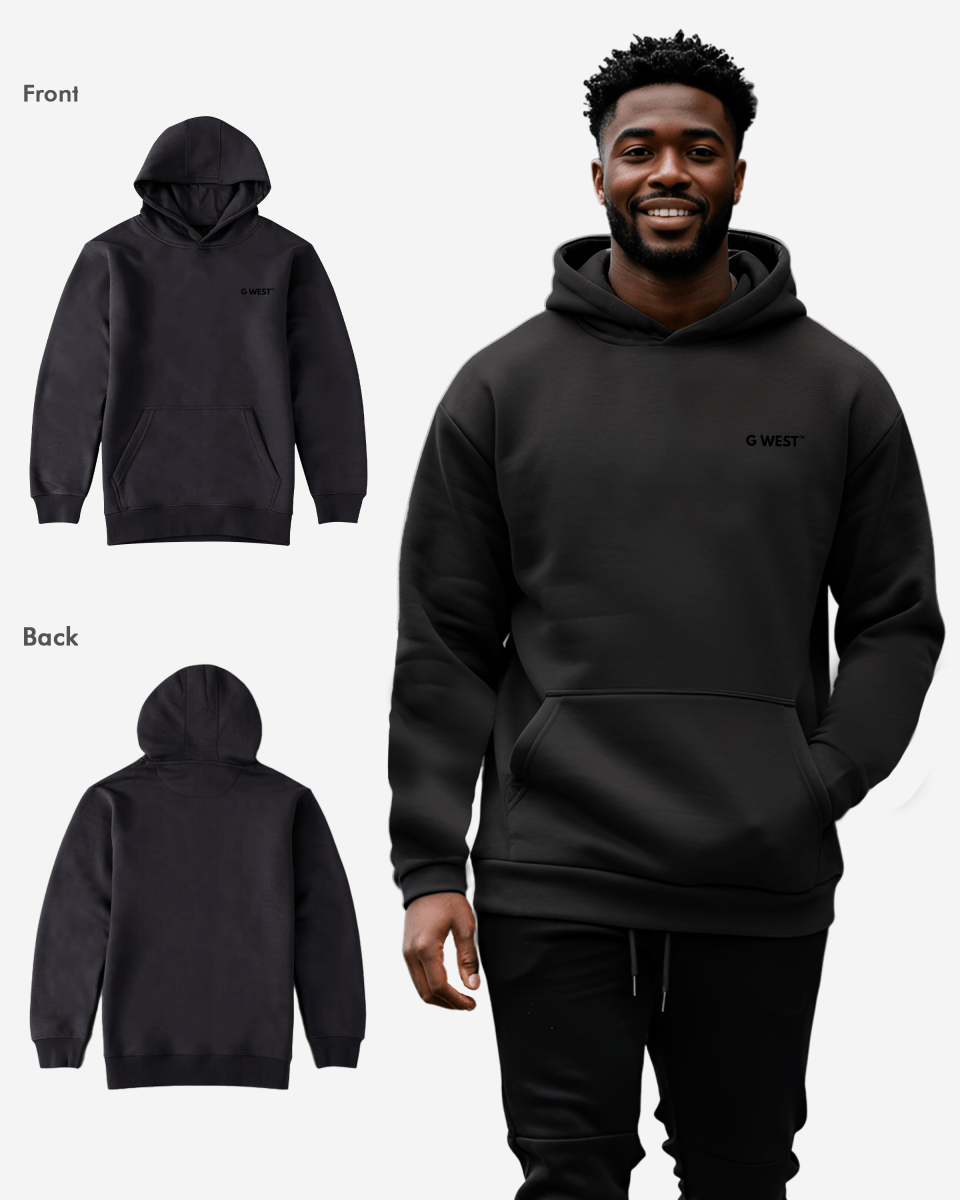 G WEST MENS PULLOVER HOODIE WITH LOGO : GWHDL7002 - 13 COLORS - G West