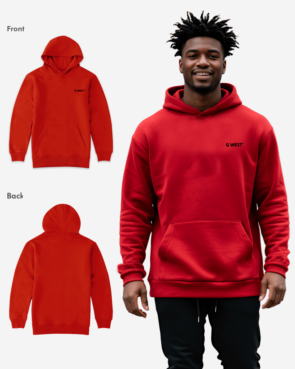 G WEST MENS PULLOVER HOODIE WITH LOGO : GWHDL7002 - 13 COLORS - G West
