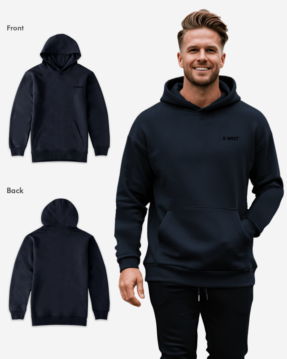 G WEST MENS PULLOVER HOODIE WITH LOGO : GWHDL7002 - 13 COLORS - G West