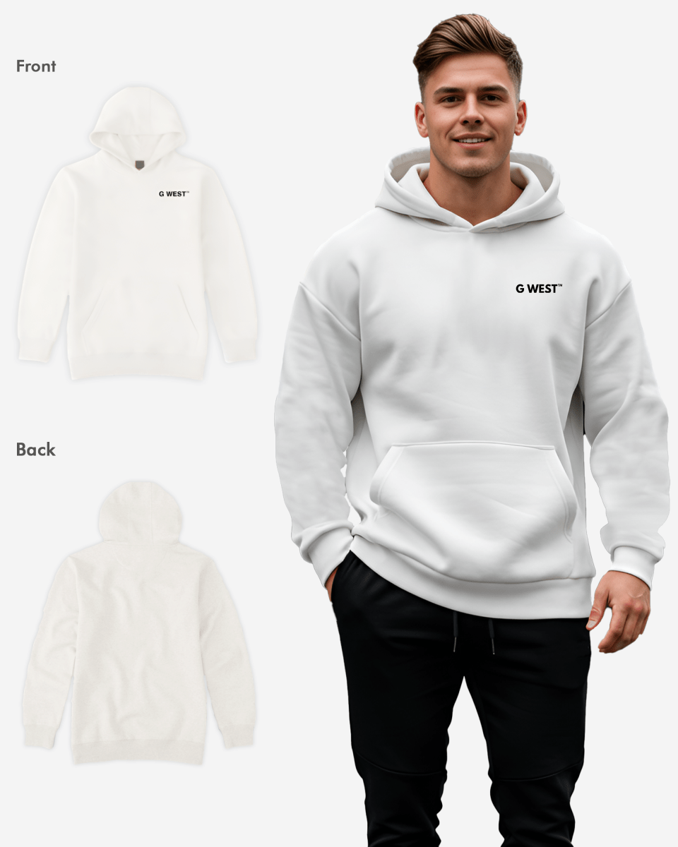 G WEST MENS PULLOVER HOODIE WITH LOGO : GWHDL7002 - 13 COLORS - G West