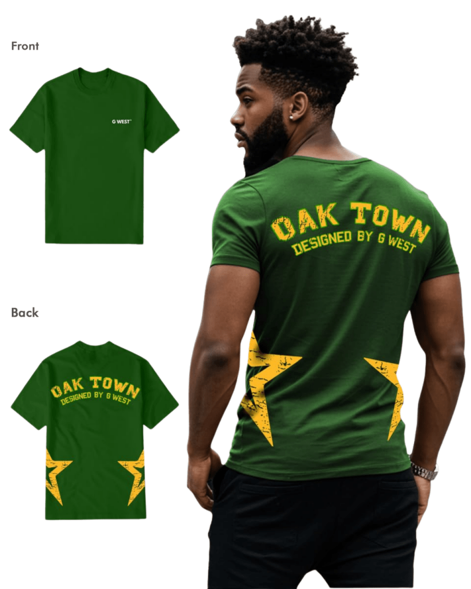 G West Mens Regular Fit Oak Town Green Tee - G West