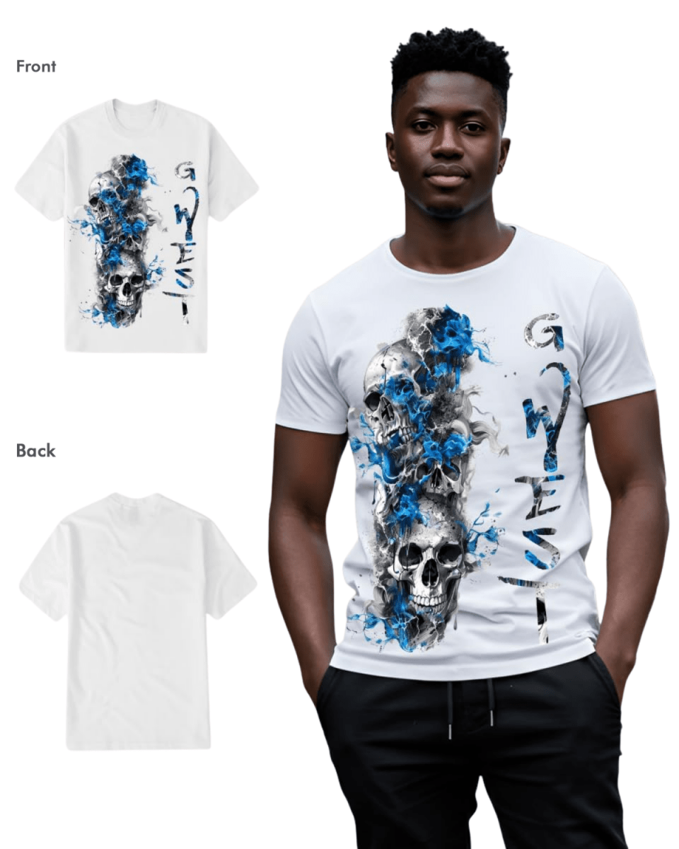 G West Mens Smoky Skull Tee - G West