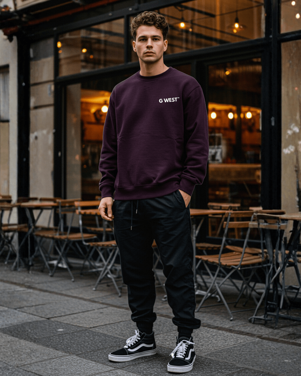 G West Men's Telephone Head Heavy Premium Crewneck - G West