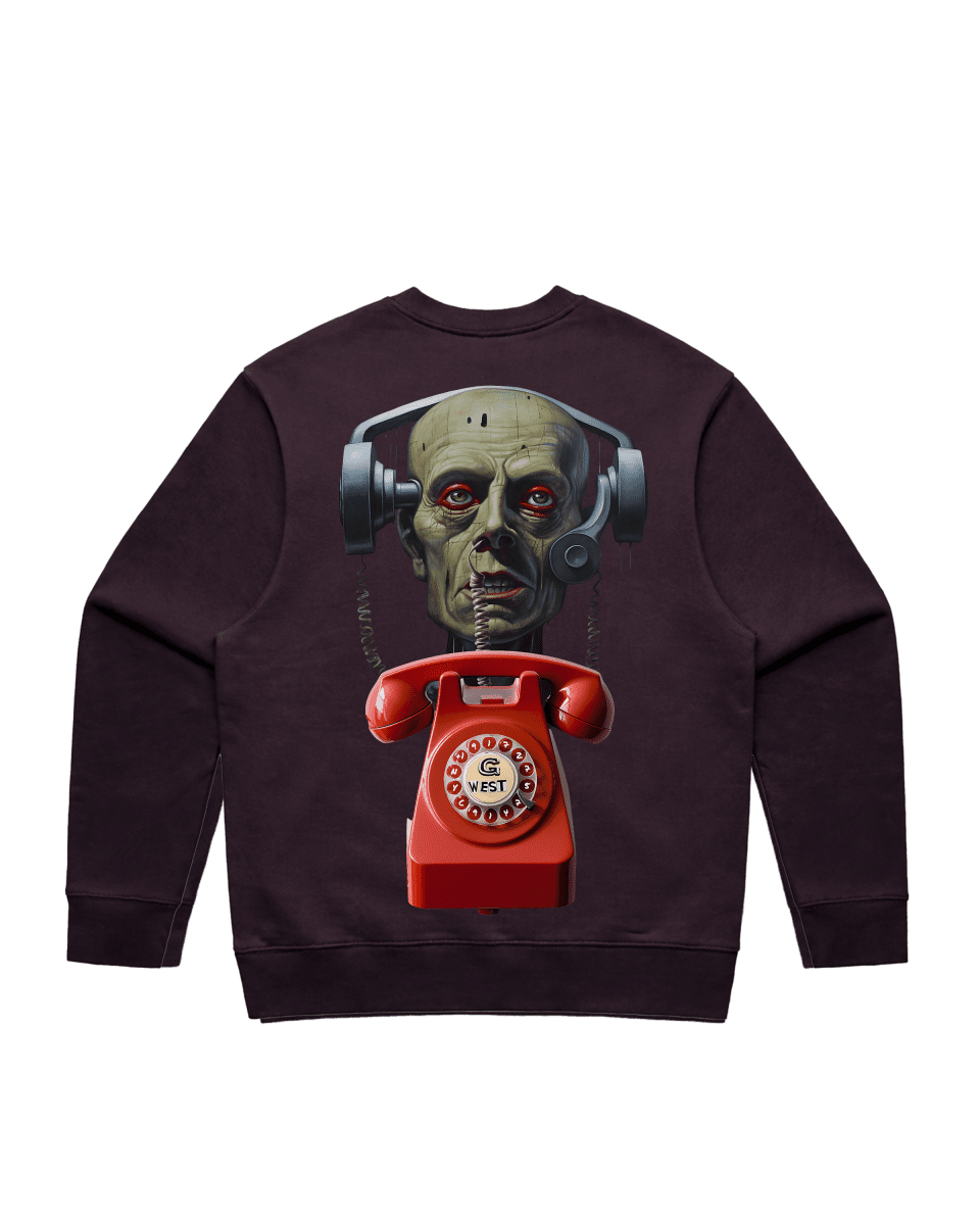 G West Men's Telephone Head Heavy Premium Crewneck - G West