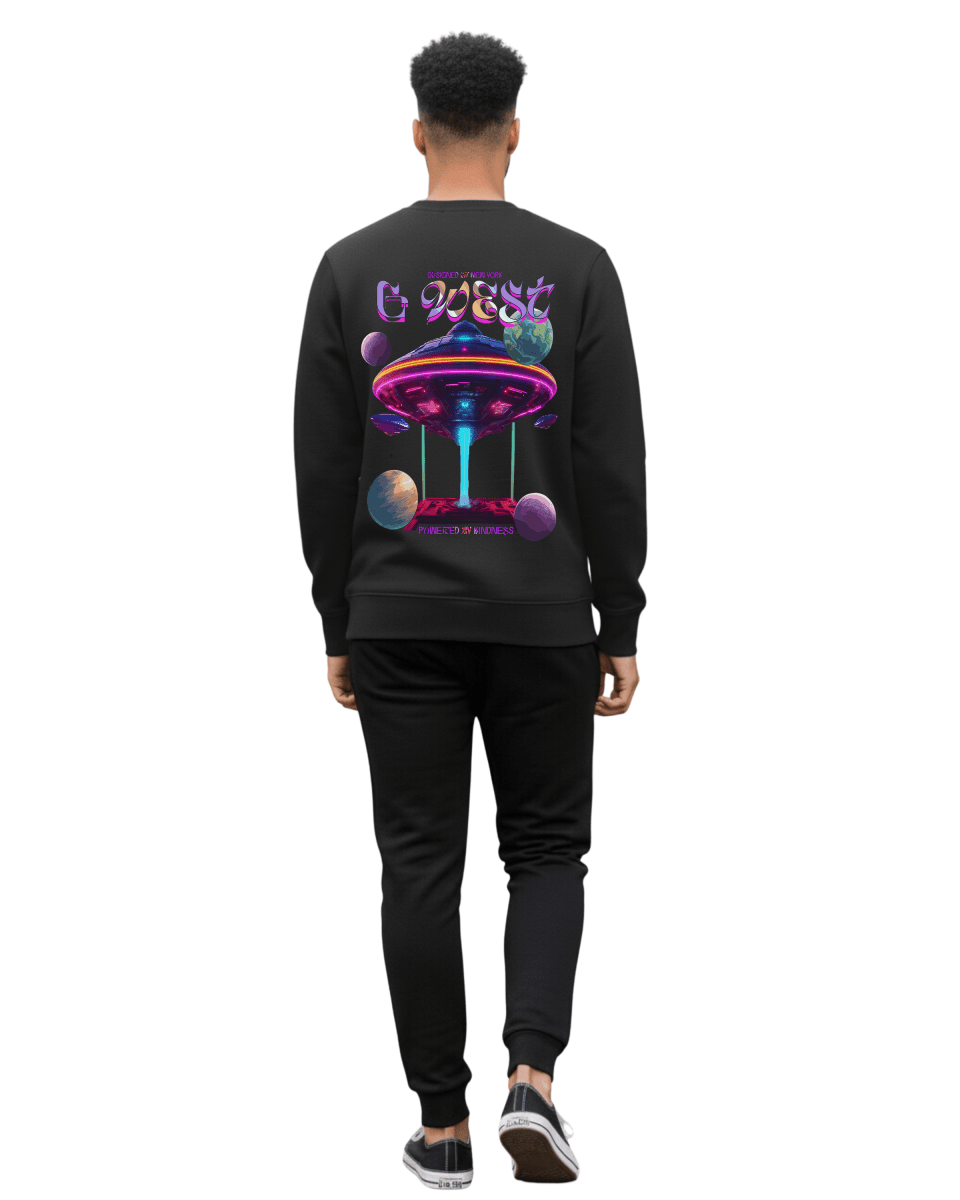 G West Men's Ufo Fleece Crewneck With Invisible Zippers - G West