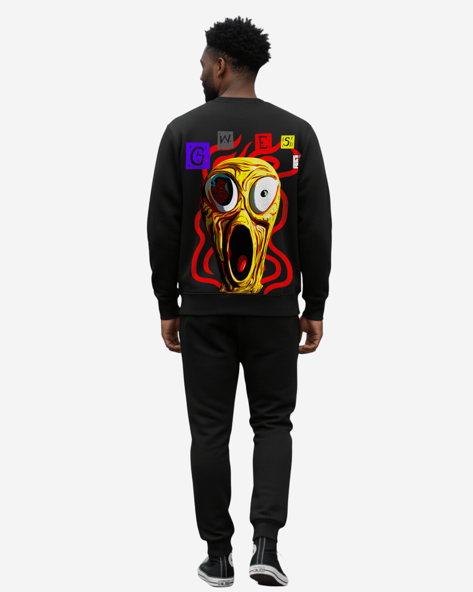 G West Men's Yellow Face Heavy Premium Crewneck - G West