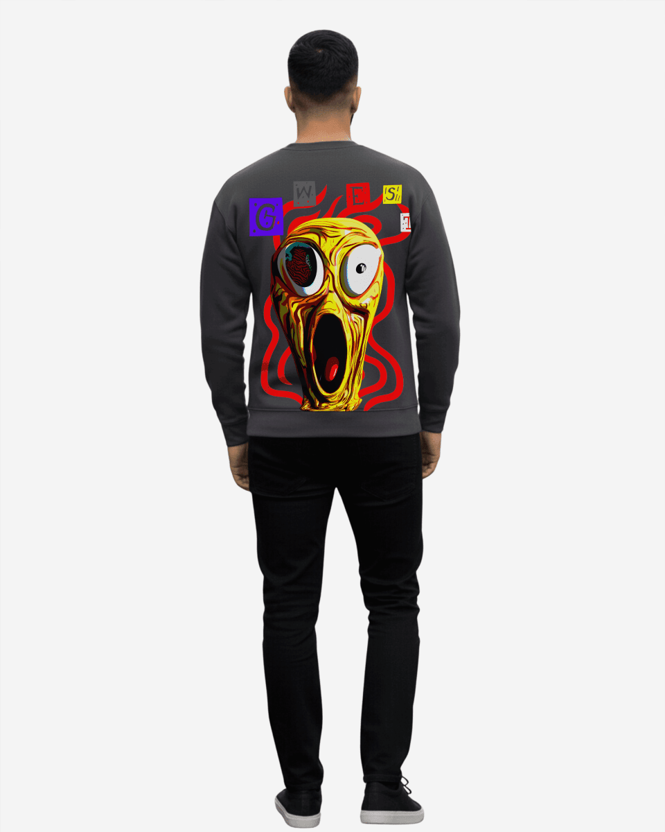 G West Men's Yellow Face Heavy Premium Crewneck - G West