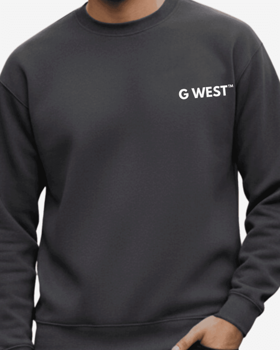 G West Men's Yellow Face Heavy Premium Crewneck - G West