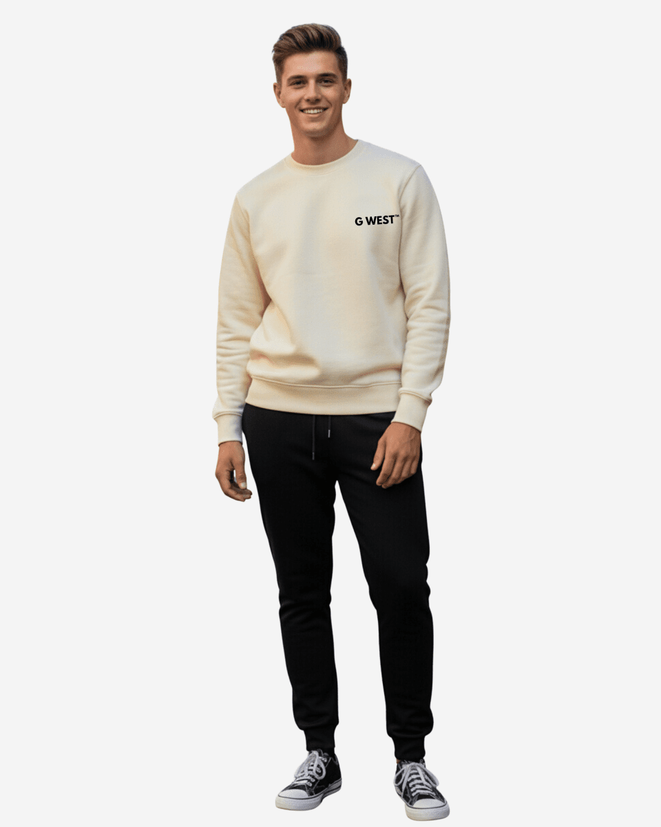 G West Men's Yellow Face Heavy Premium Crewneck - G West