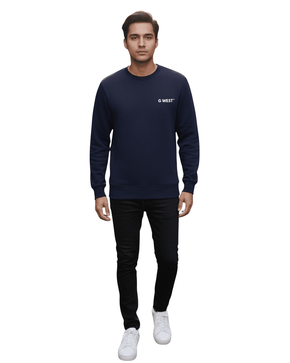 G West Men's Yellow Face Heavy Premium Crewneck - G West