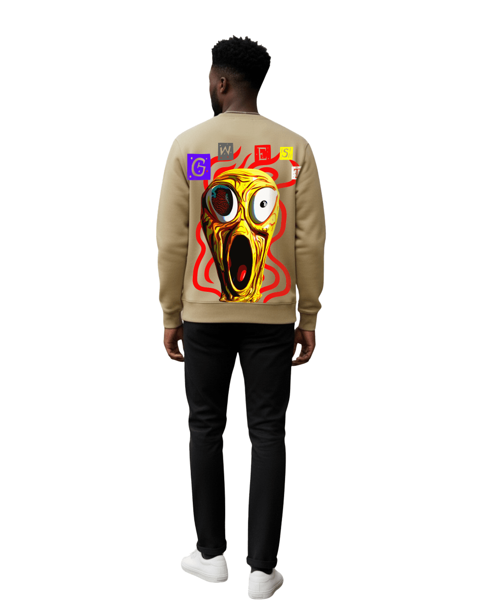 G West Men's Yellow Face Heavy Premium Crewneck - G West