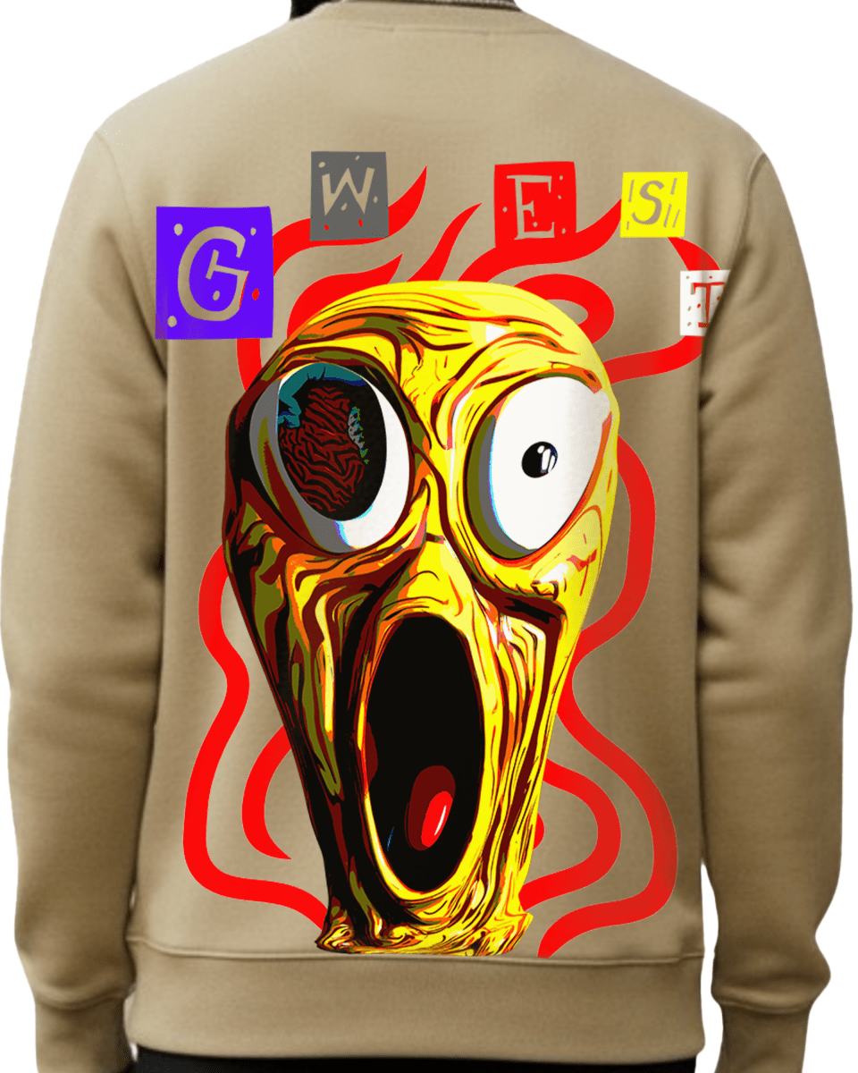 G West Men's Yellow Face Heavy Premium Crewneck - G West