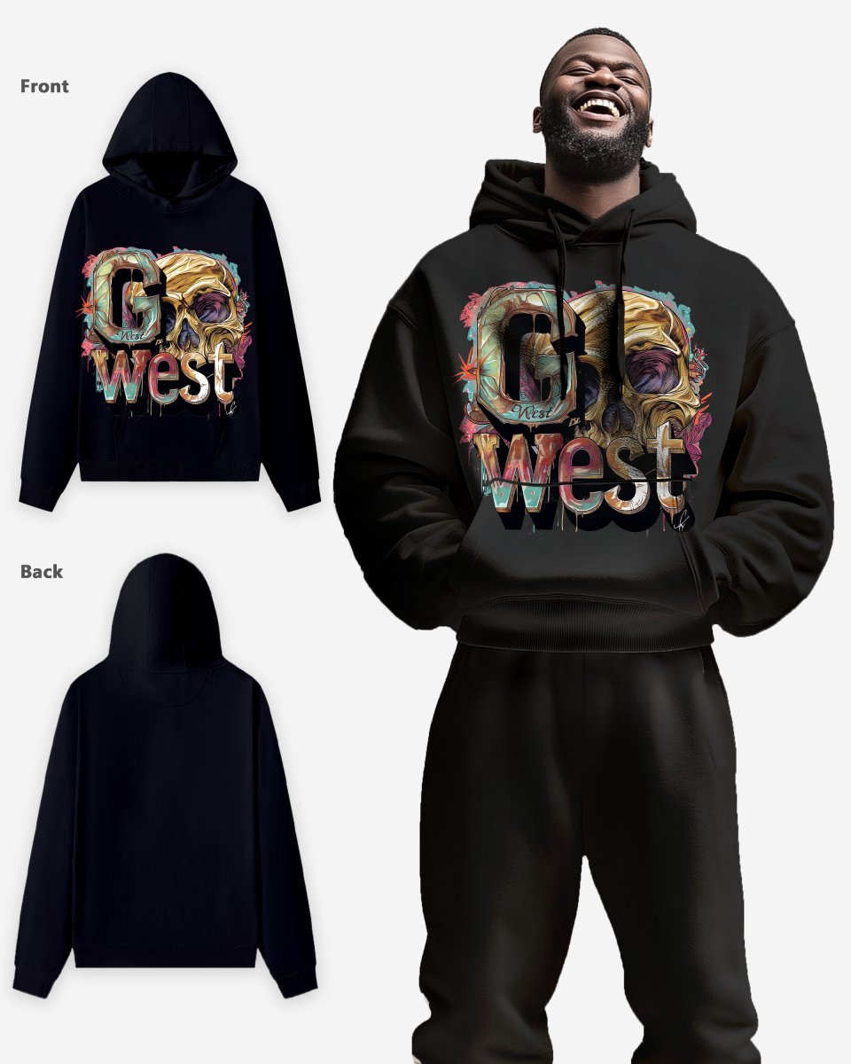 G West Multicolor Skull Oversize Hoodie - G West
