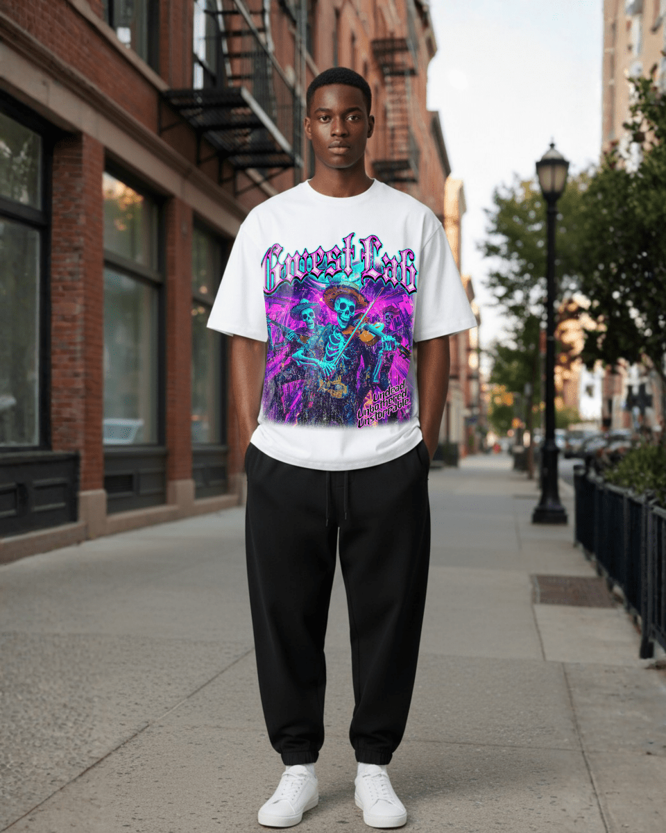 G West Neon Dead Band Oversized Men's T-Shirt - G West