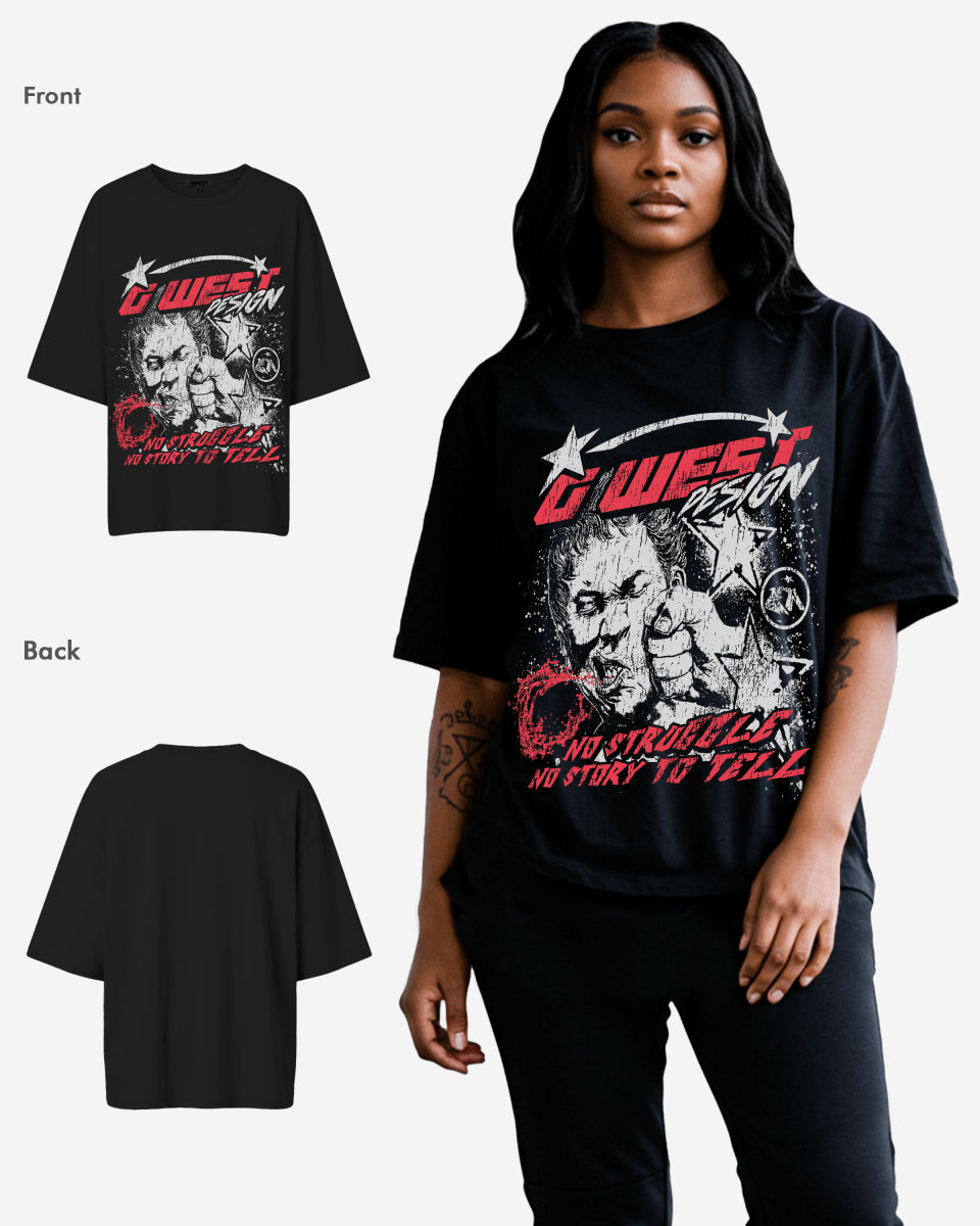 G West No Struggle No Story Oversized Tee - WOMEN - G West