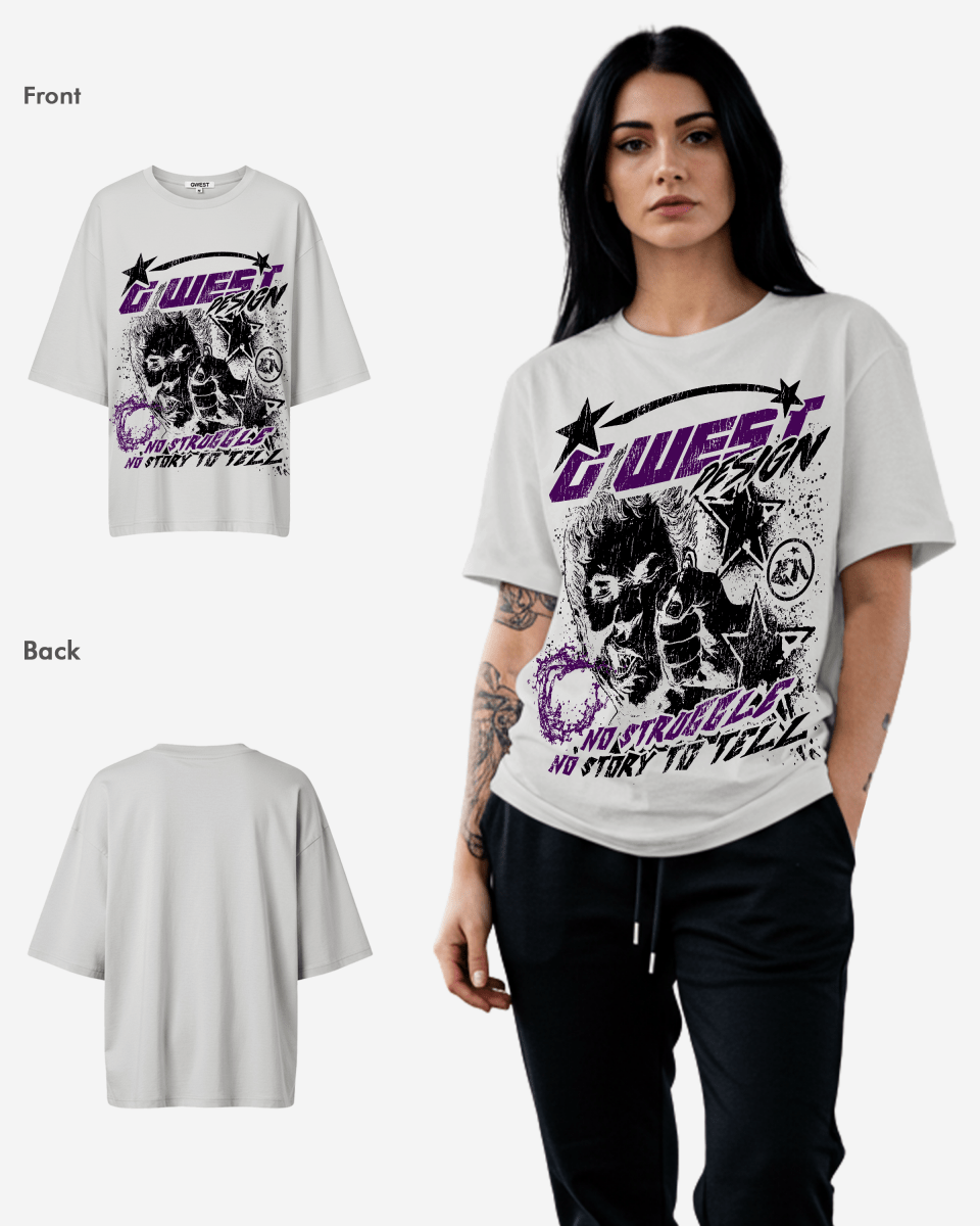 G West No Struggle No Story Oversized Tee - WOMEN - G West