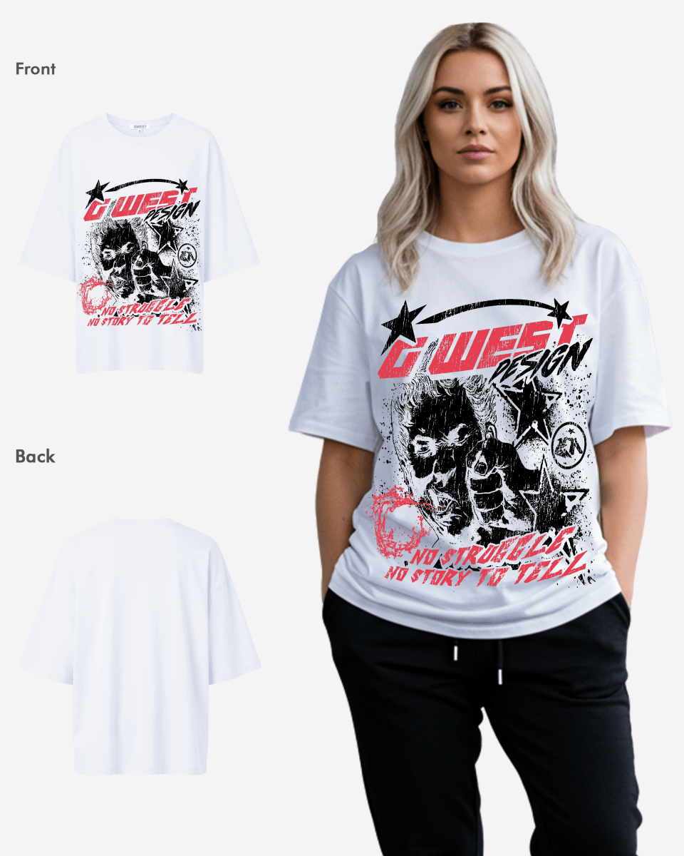 G West No Struggle No Story Oversized Tee - WOMEN - G West