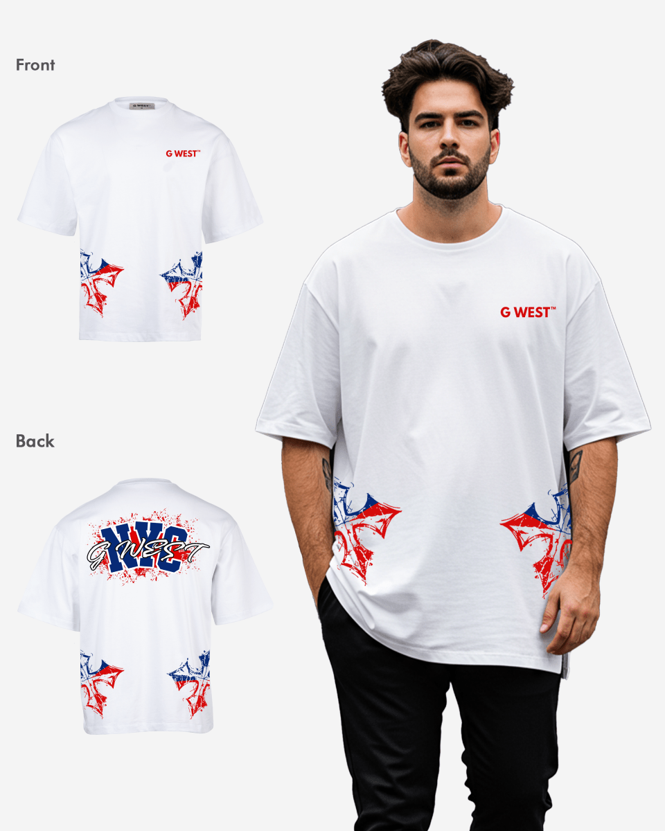 G West Nyc Blood Arch Logo T-Shirts Big and Tall - G West
