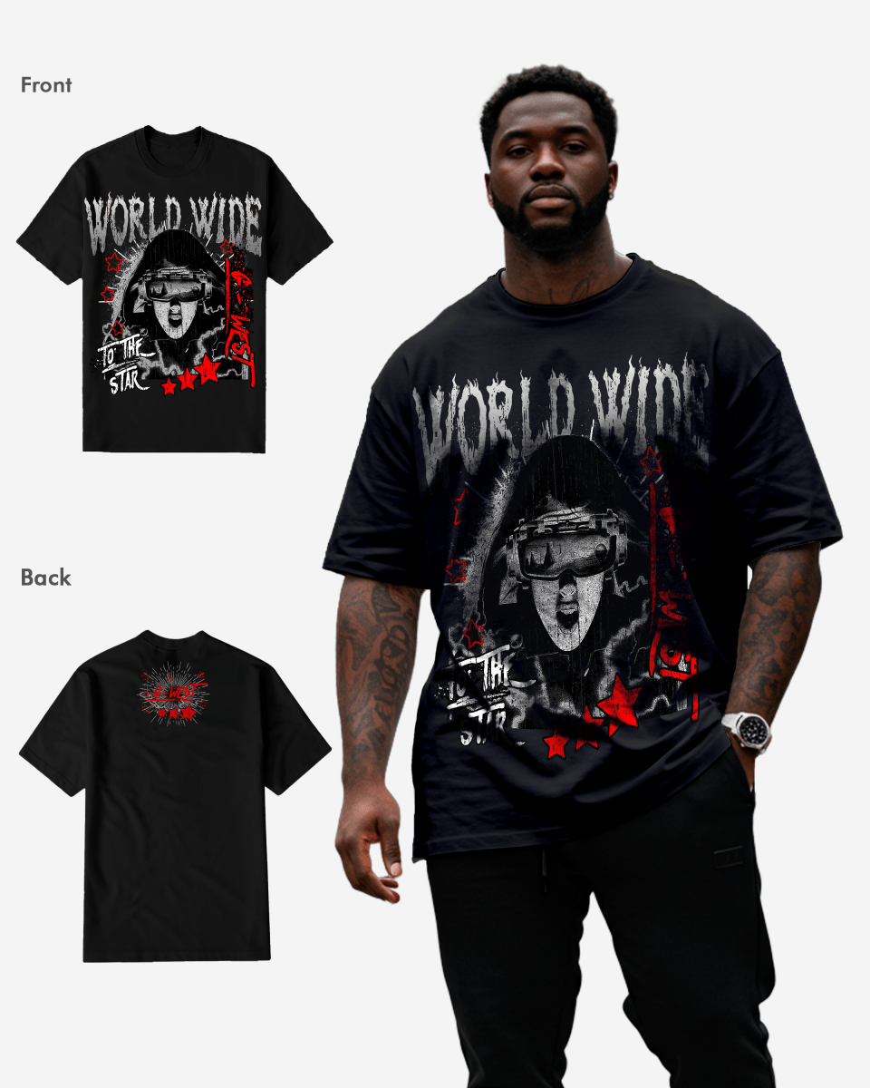 G WEST OLD WORLD WIDE STAR T SHIRT Big and Tall - G West