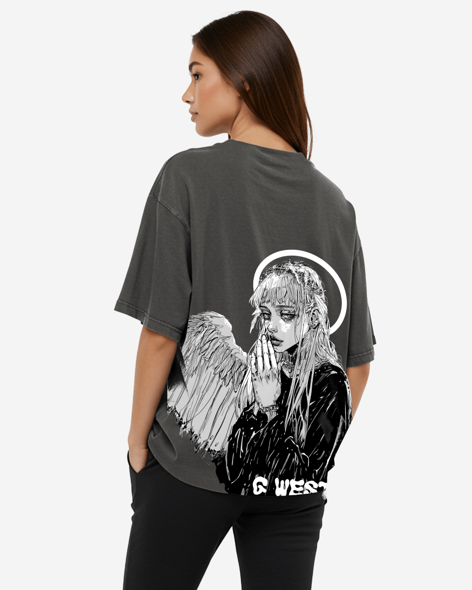 G West Oversized Angel Girl Tee - WOMEN - G West