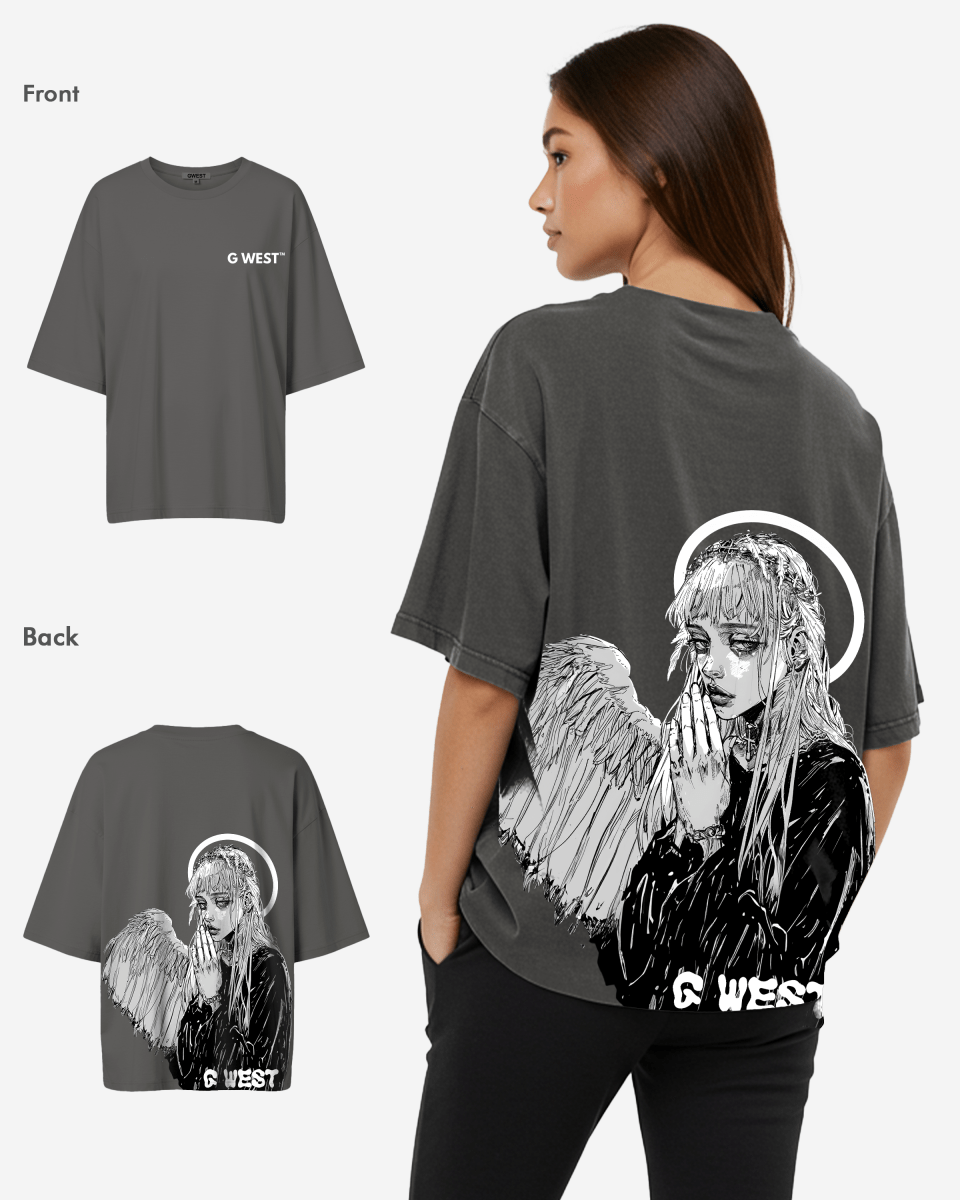 G West Oversized Angel Girl Tee - WOMEN - G West