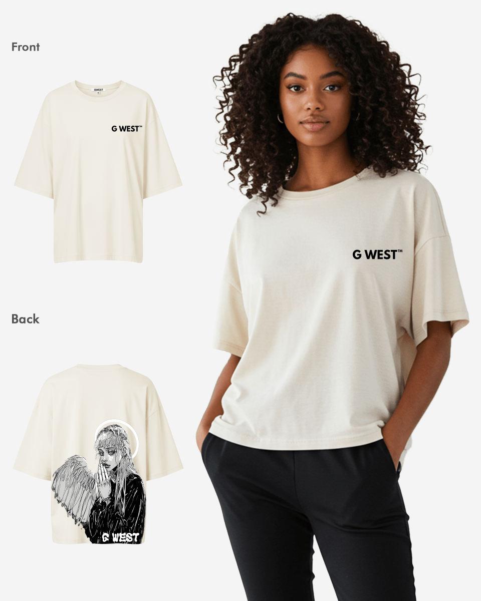G West Oversized Angel Girl Tee - WOMEN - G West