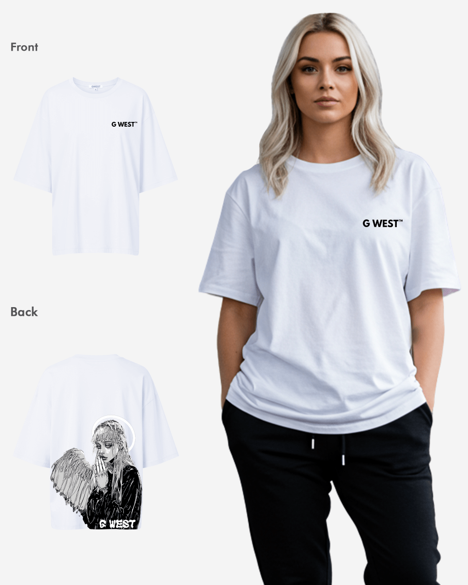 G West Oversized Angel Girl Tee - WOMEN - G West