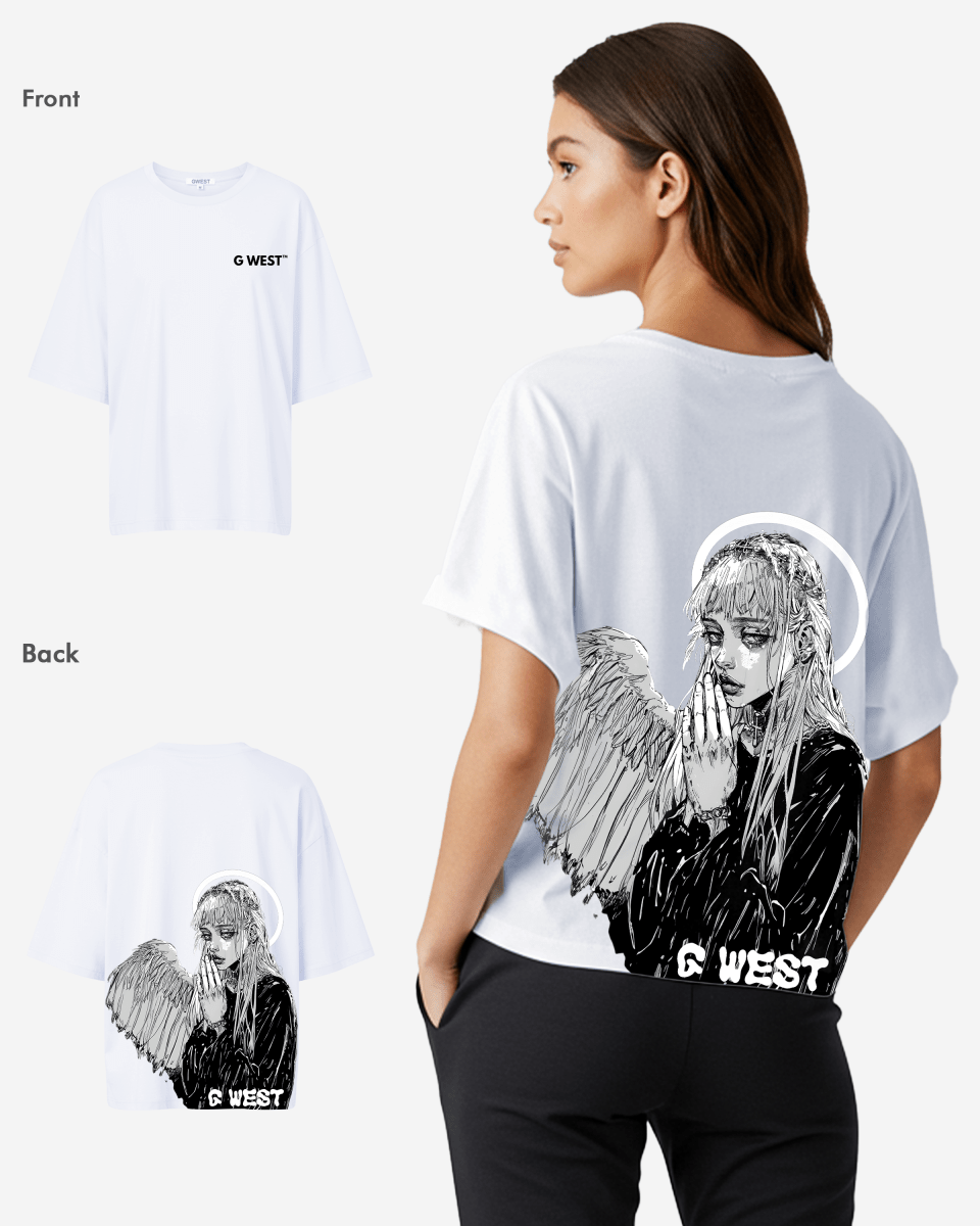 G West Oversized Angel Girl Tee - WOMEN - G West