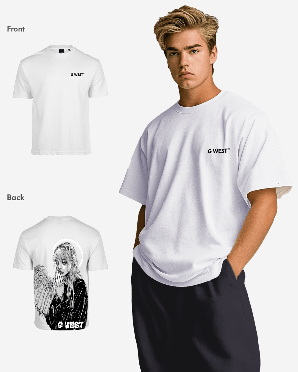 G West Oversized Angel Girl Tee - G West