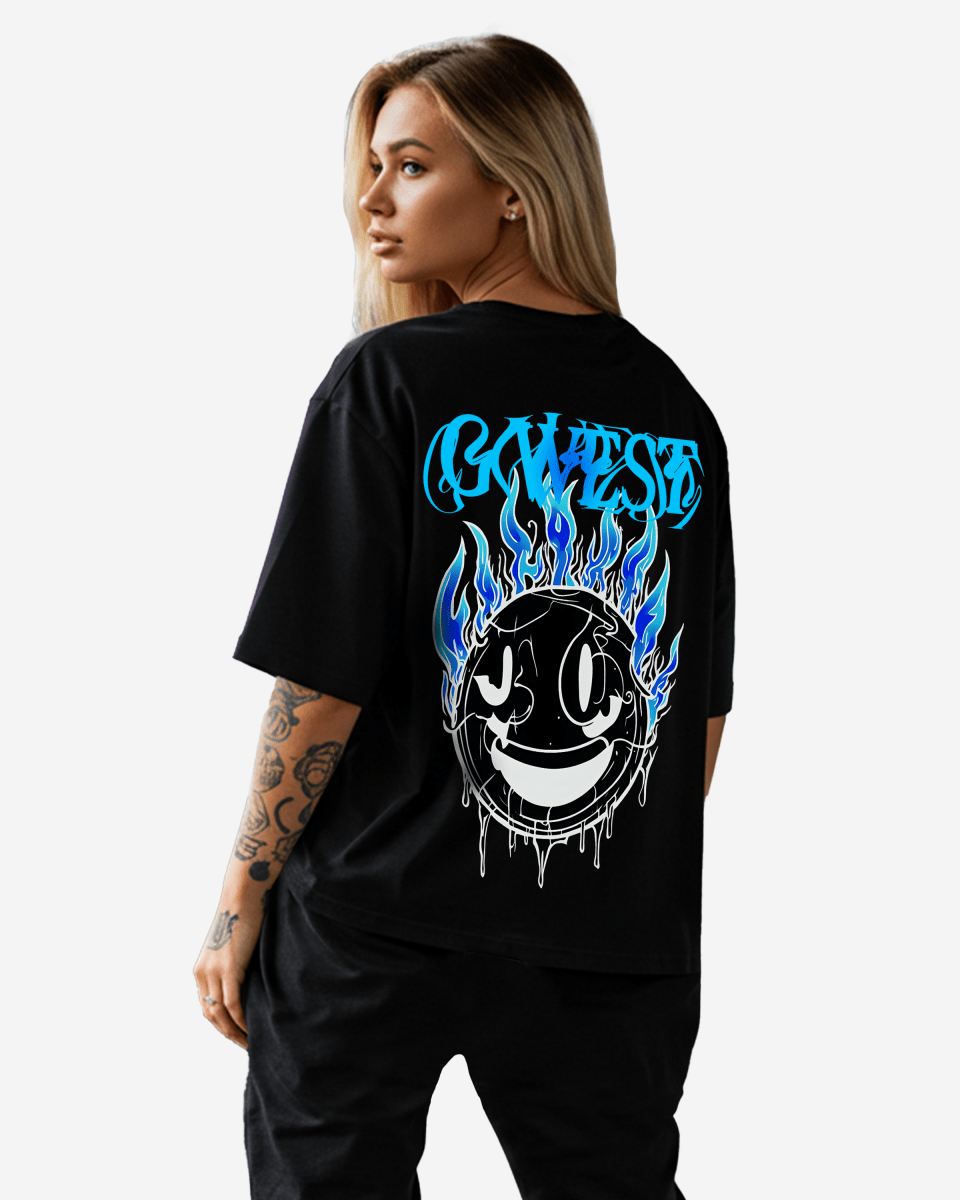 G West Oversized Aqua Smile Tee - WOMEN - G West