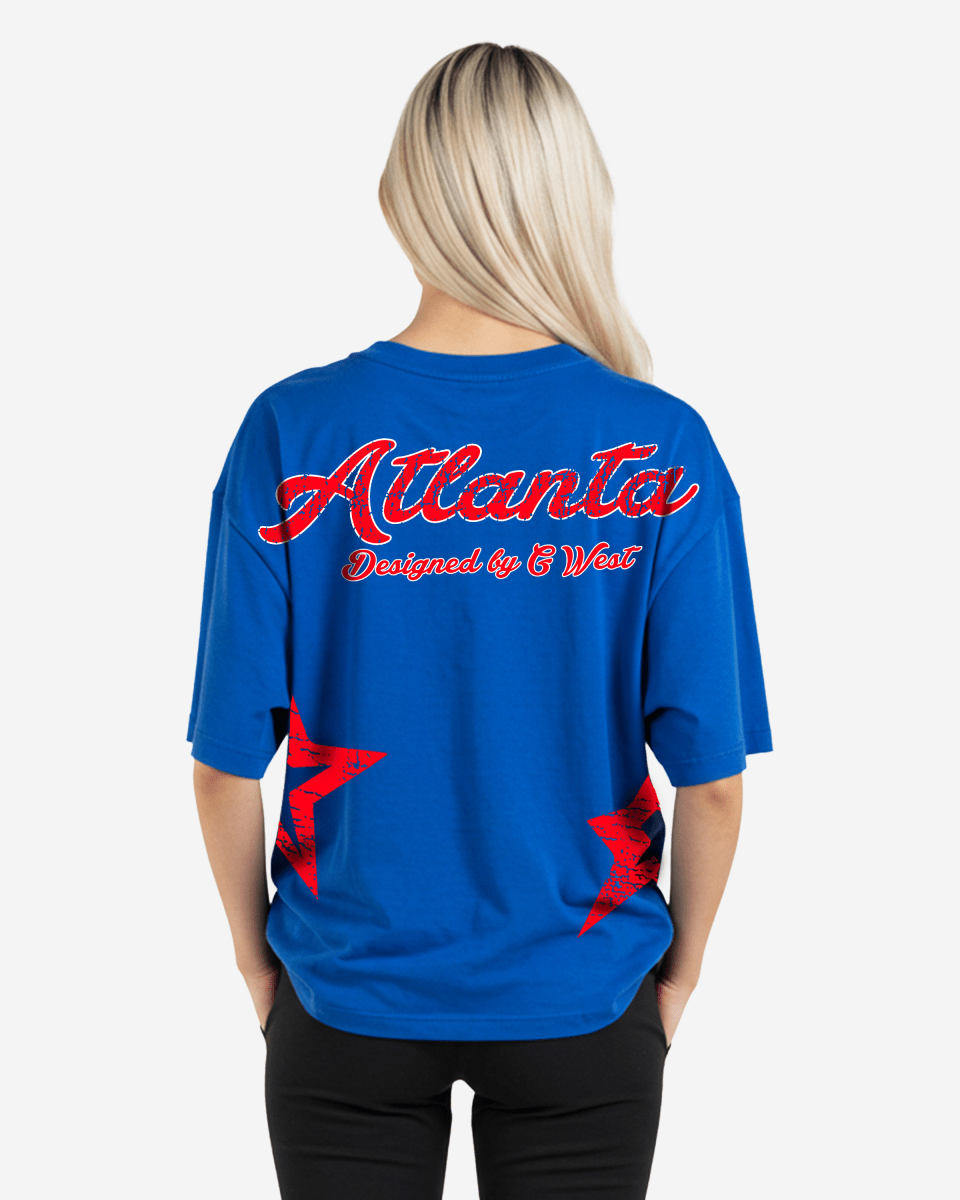 G West Oversized Atlanta Logo Royal Tee - WOMEN - G West