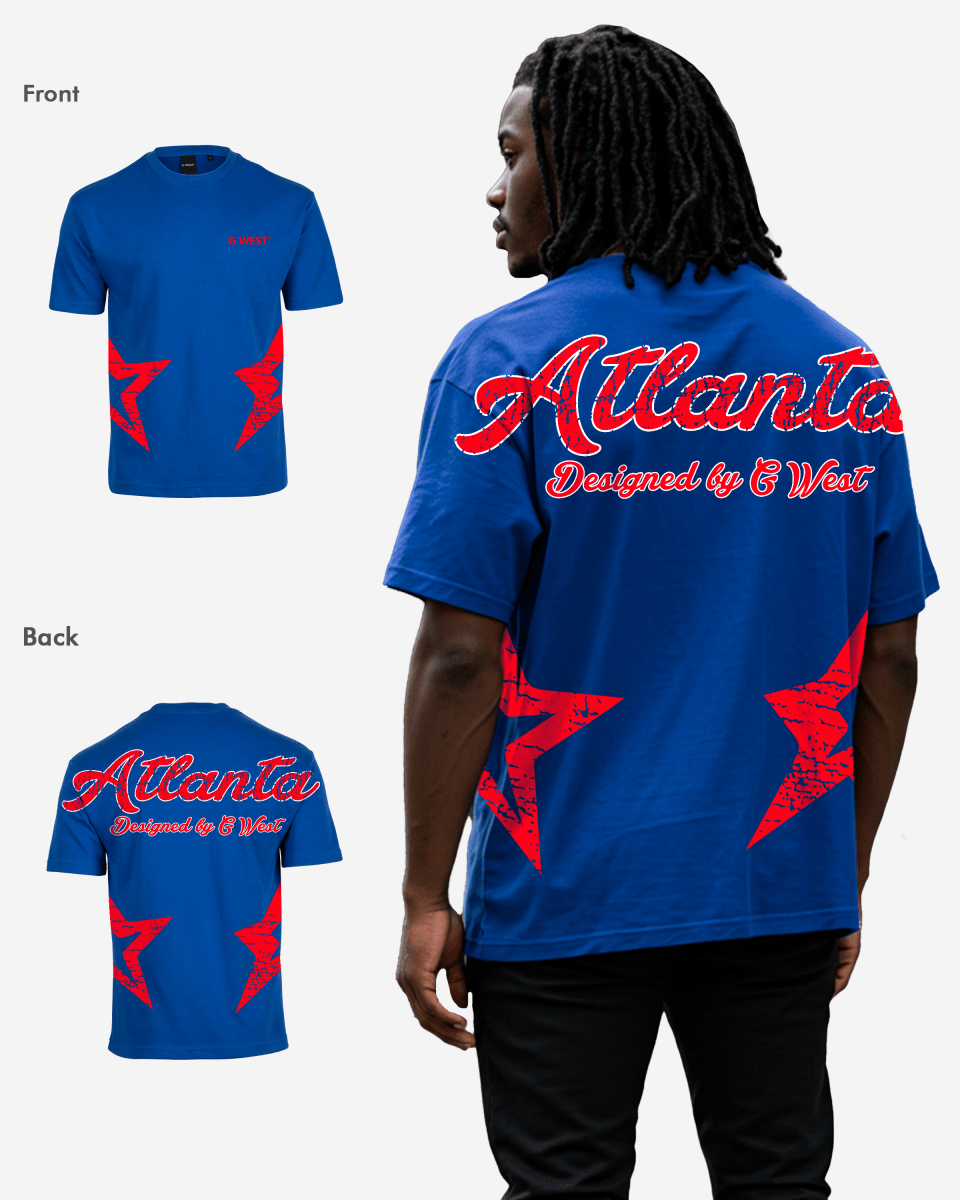 G West Oversized Atlanta Logo Royal Tee - G West