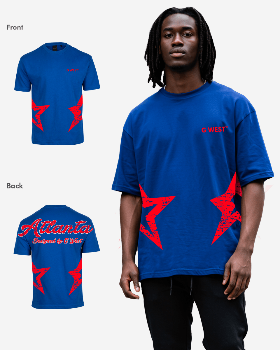 G West Oversized Atlanta Logo Royal Tee - G West