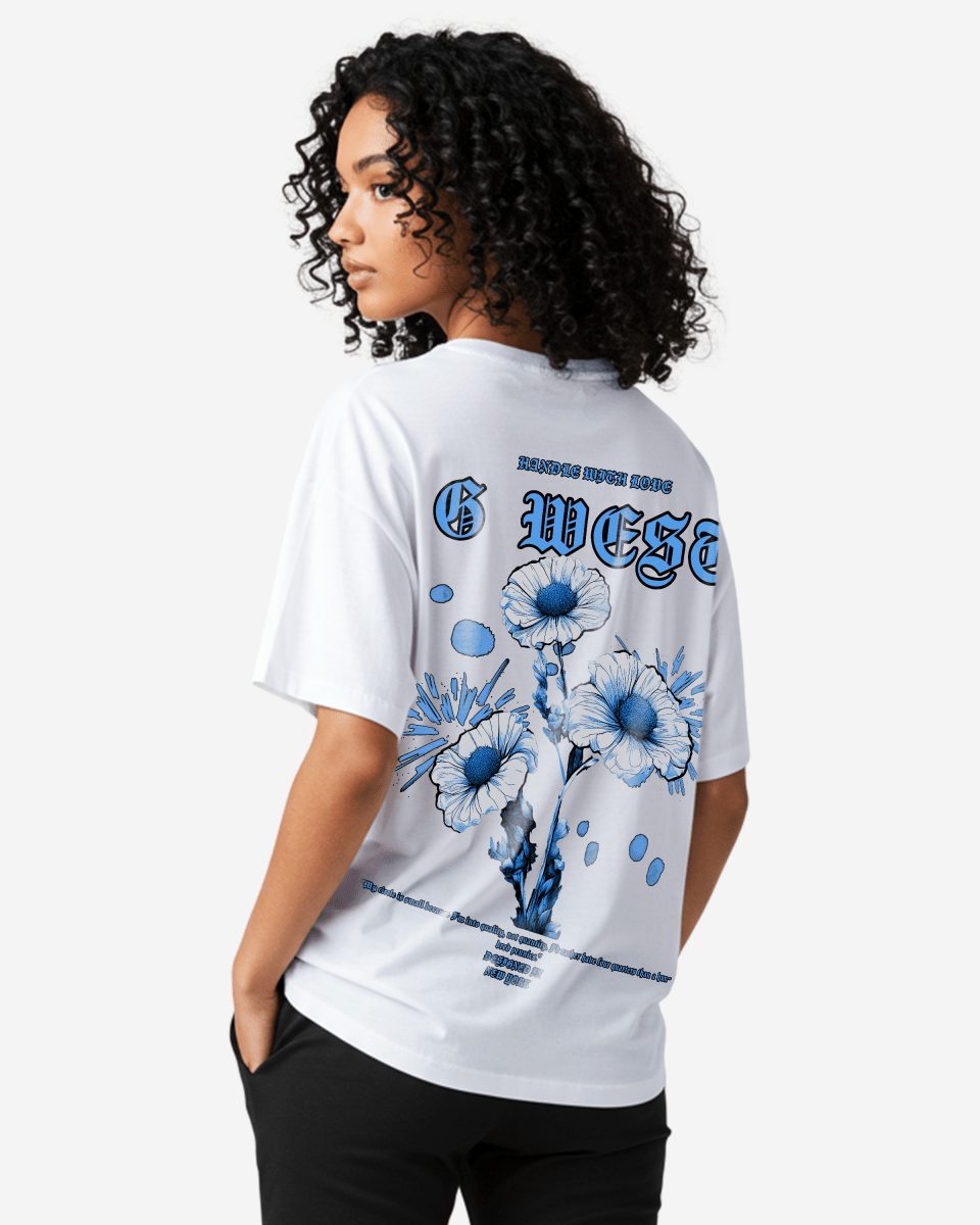 G West Oversized Blue Garden Tee - WOMEN - G West