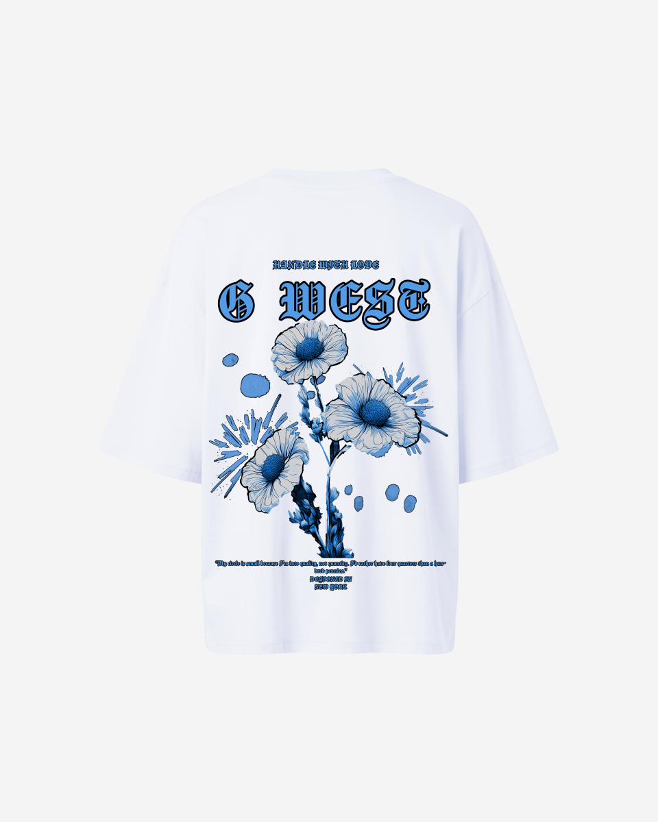 G West Oversized Blue Garden Tee - WOMEN - G West