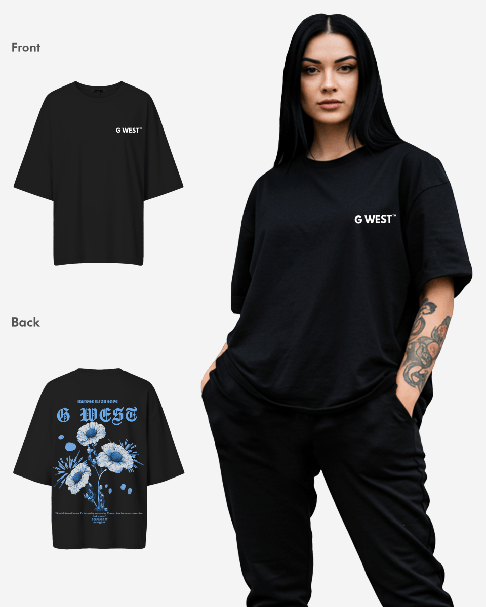 G West Oversized Blue Garden Tee - WOMEN - G West