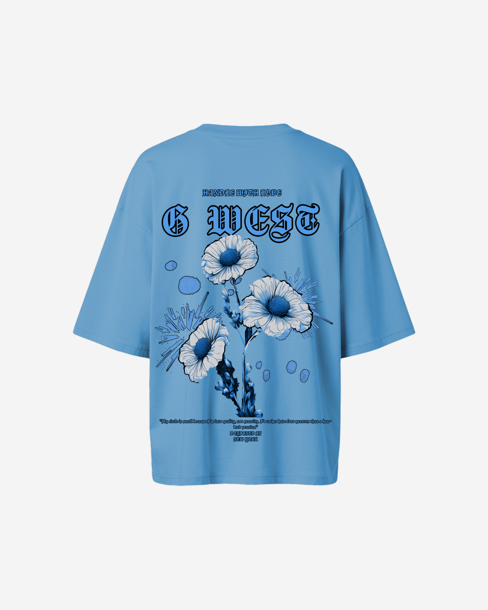 G West Oversized Blue Garden Tee - WOMEN - G West