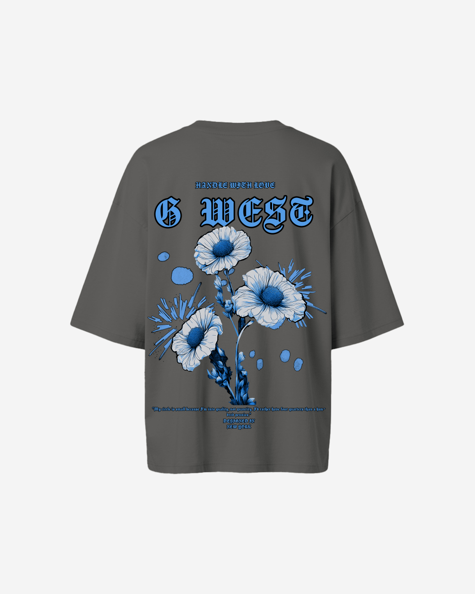 G West Oversized Blue Garden Tee - WOMEN - G West