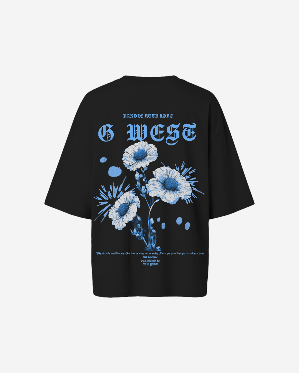 G West Oversized Blue Garden Tee - WOMEN - G West