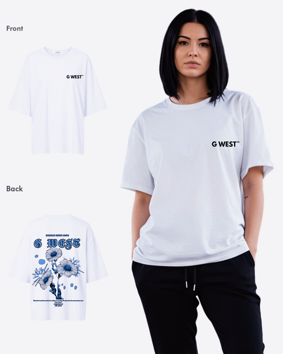 G West Oversized Blue Garden Tee - WOMEN - G West